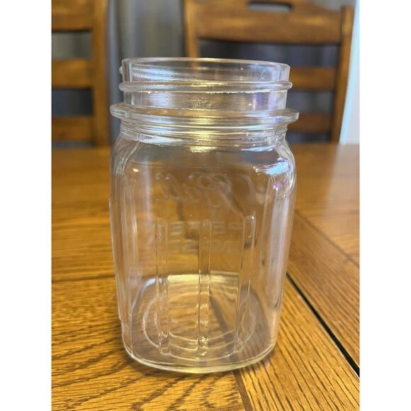 Vintage Mason Jar Ball Perfect Mason Pint With Ribs Lines Marked #11 On Bottom - Picture 2 of 4